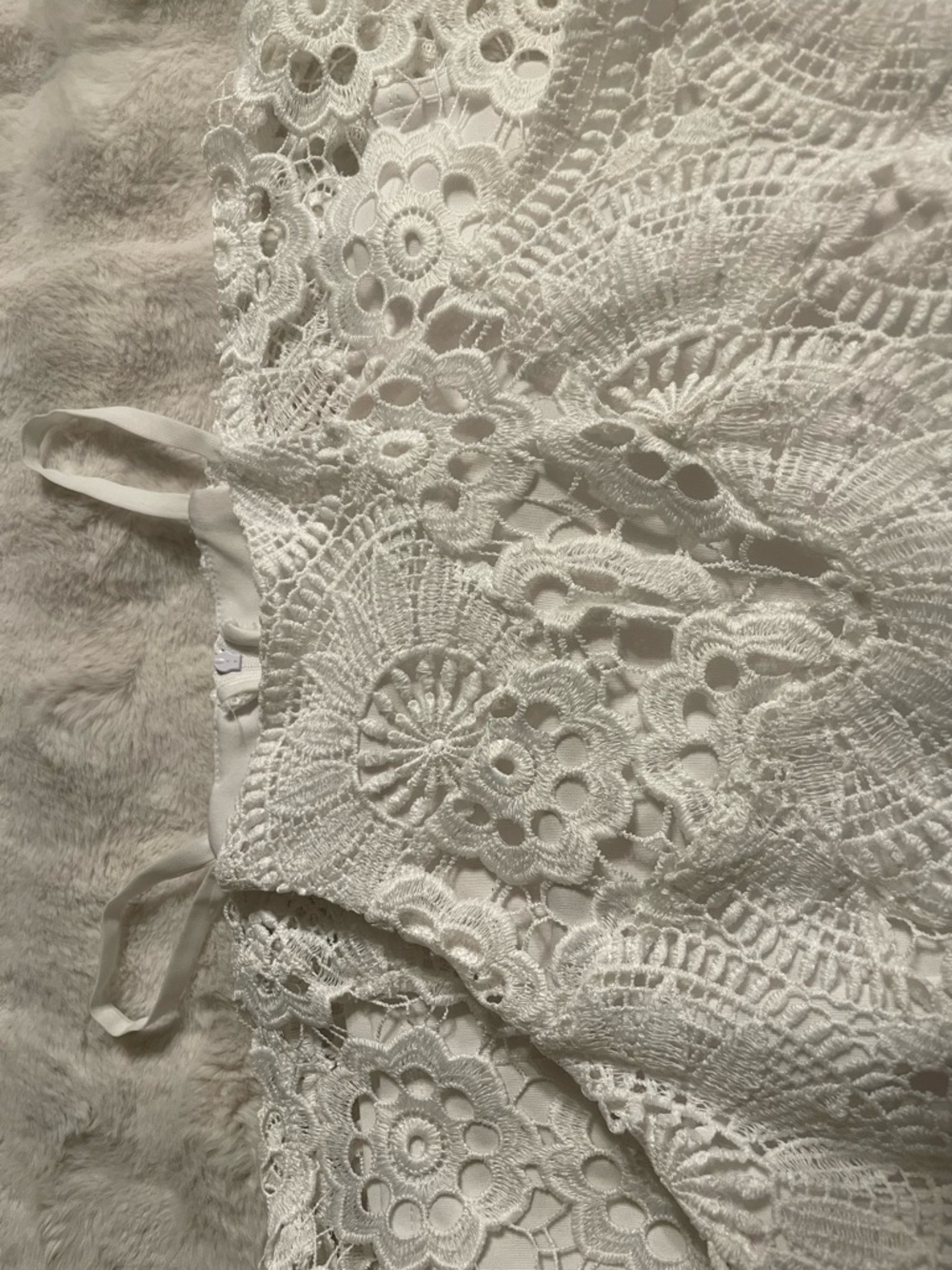 Francesca's Collections White Crochet Halter Mini Dress - Picture 10 of 10